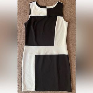 Women's ENFOCUS STUDIO Black & White Colorblock Dress